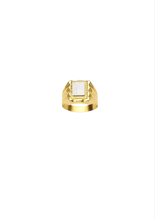 Chevalière unie rectangle