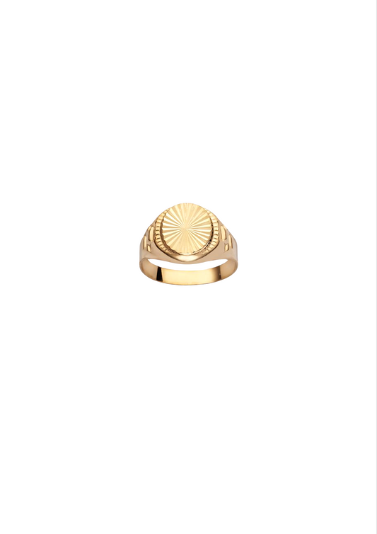 Chevalière ronde ciselée
