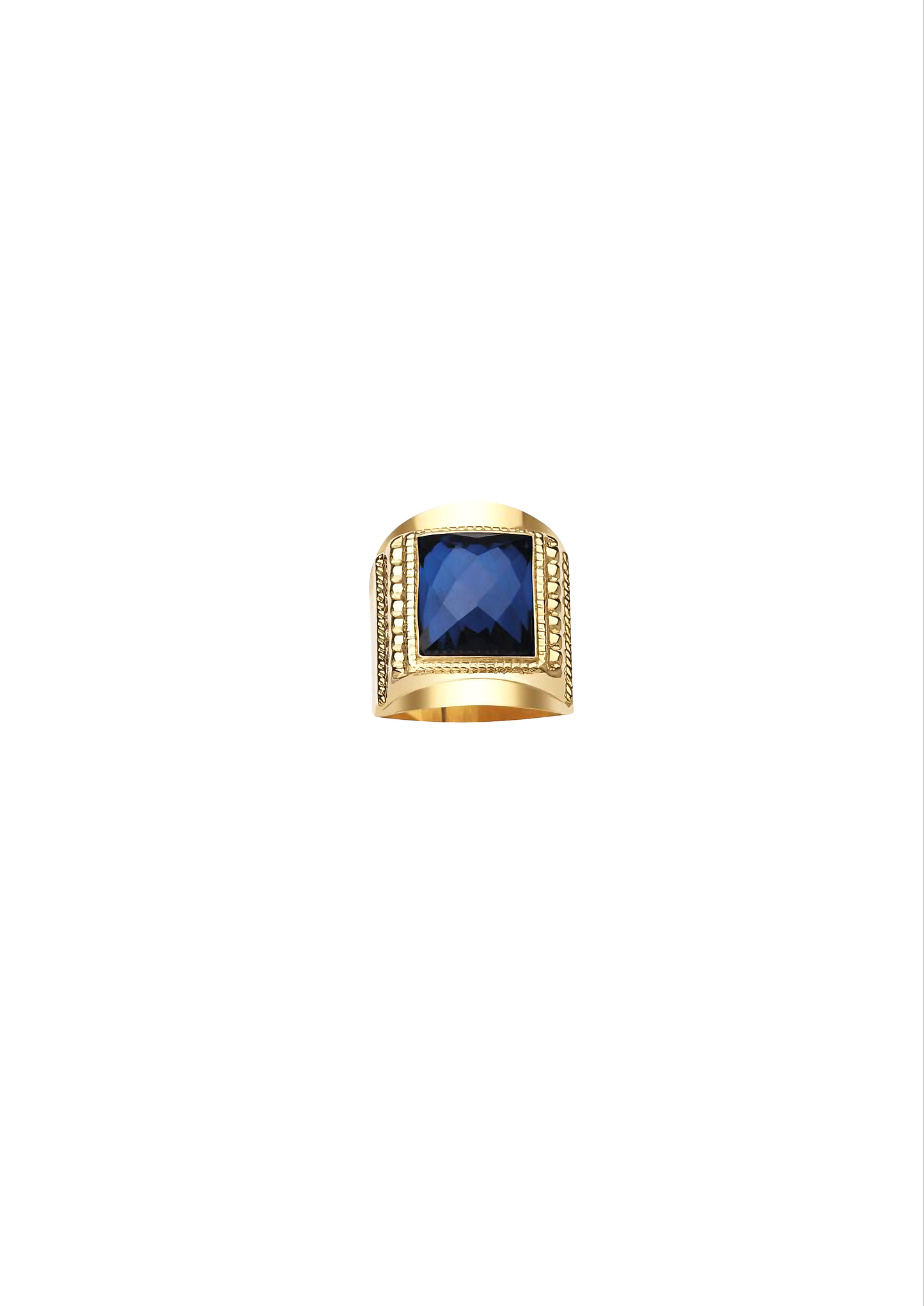 Chevalière bleu ciselé