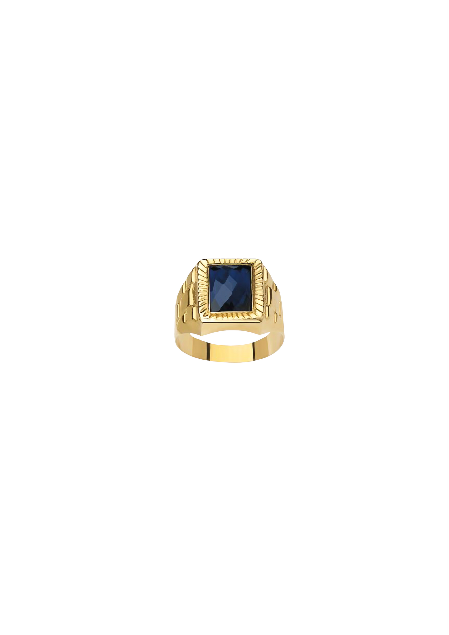 Chevalière oxyde bleu