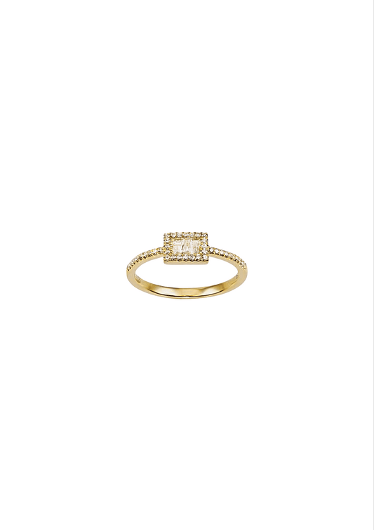 Bague rectangle diamant